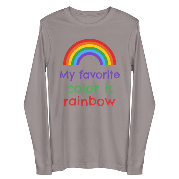 Storm My Favourite Color Is Rainbow Unisex Long Sleeve Tee by Queer In The World Originals sold by Queer In The World: The Shop - LGBT Merch Fashion