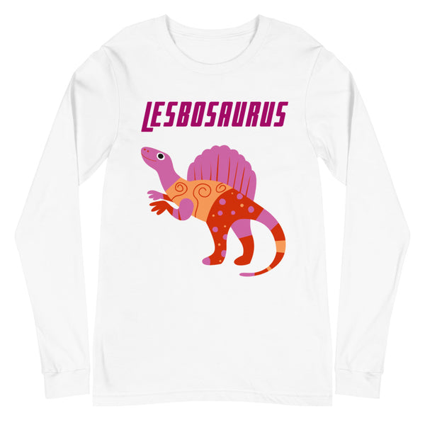White Lesbosaurus Unisex Long Sleeve T-Shirt by Queer In The World Originals sold by Queer In The World: The Shop - LGBT Merch Fashion