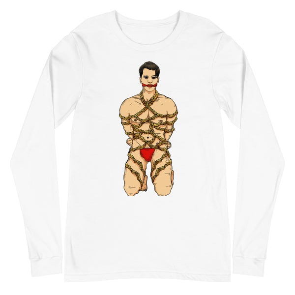 White Shibari Unisex Long Sleeve T-Shirt by Queer In The World Originals sold by Queer In The World: The Shop - LGBT Merch Fashion