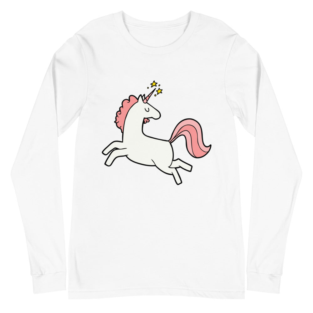 White Unicorn  Unisex Long Sleeve T-Shirt by Queer In The World Originals sold by Queer In The World: The Shop - LGBT Merch Fashion