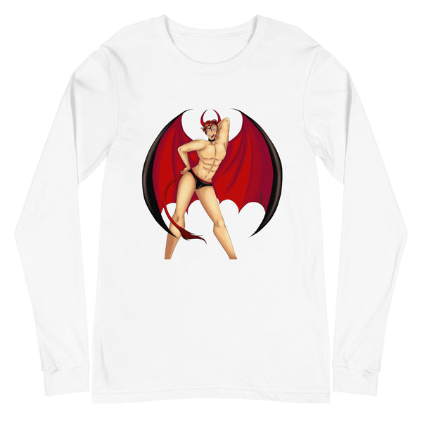 White Gay Devil Unisex Long Sleeve Tee by Queer In The World Originals sold by Queer In The World: The Shop - LGBT Merch Fashion