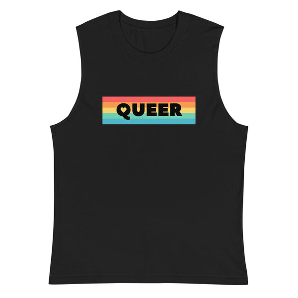 Black Queer Muscle Top by Queer In The World Originals sold by Queer In The World: The Shop - LGBT Merch Fashion