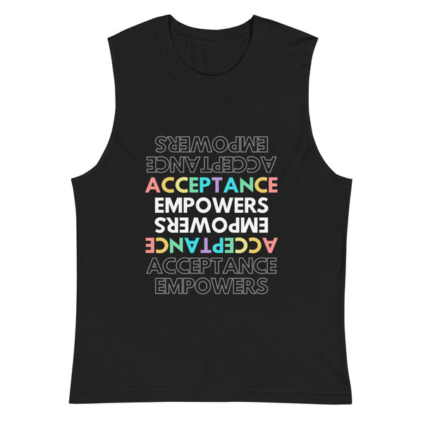 Black Acceptance Empowers Muscle Top by Queer In The World Originals sold by Queer In The World: The Shop - LGBT Merch Fashion