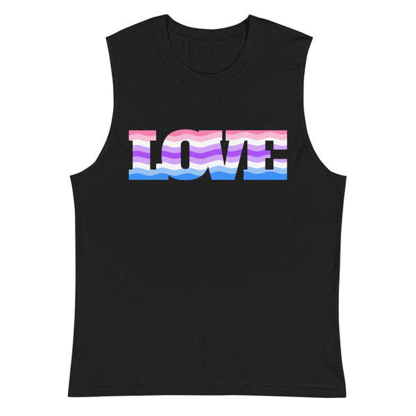 Black Alternative Genderfluid Love Muscle Top by Queer In The World Originals sold by Queer In The World: The Shop - LGBT Merch Fashion