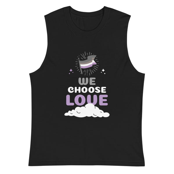 Black Asexual We Choose Love Muscle Top by Queer In The World Originals sold by Queer In The World: The Shop - LGBT Merch Fashion