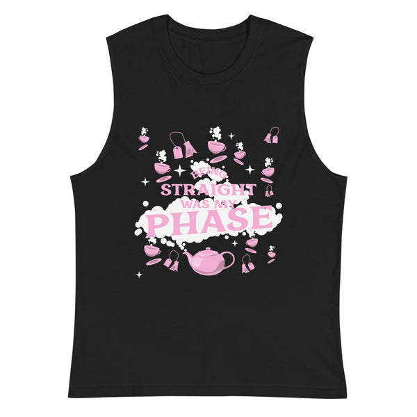 Black Being Straight Was My Phase Muscle Top by Queer In The World Originals sold by Queer In The World: The Shop - LGBT Merch Fashion