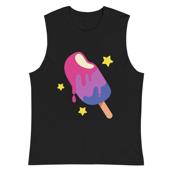 Black Bisexual Popsicle Muscle Top by Queer In The World Originals sold by Queer In The World: The Shop - LGBT Merch Fashion