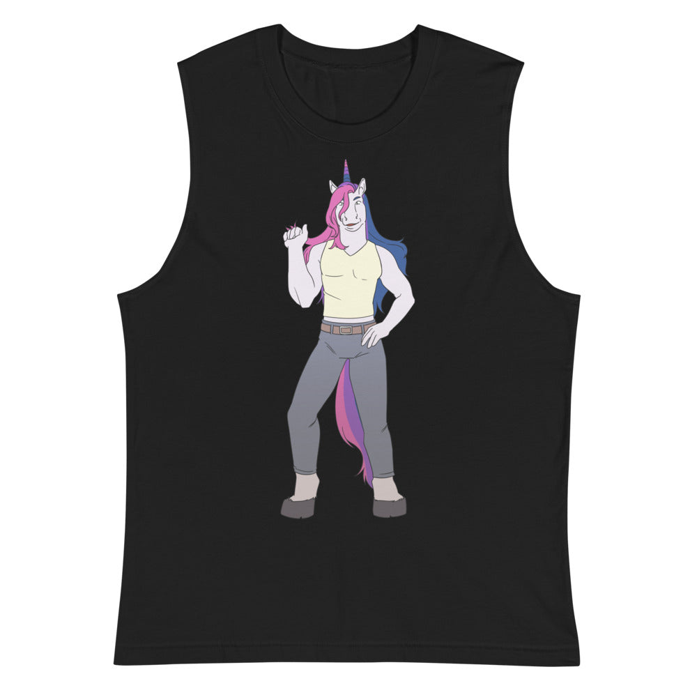 Black Bisexual Unicorn Muscle Shirt by Queer In The World Originals sold by Queer In The World: The Shop - LGBT Merch Fashion