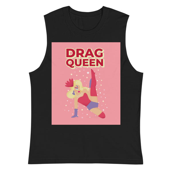 Black Drag Queen Muscle Top by Queer In The World Originals sold by Queer In The World: The Shop - LGBT Merch Fashion