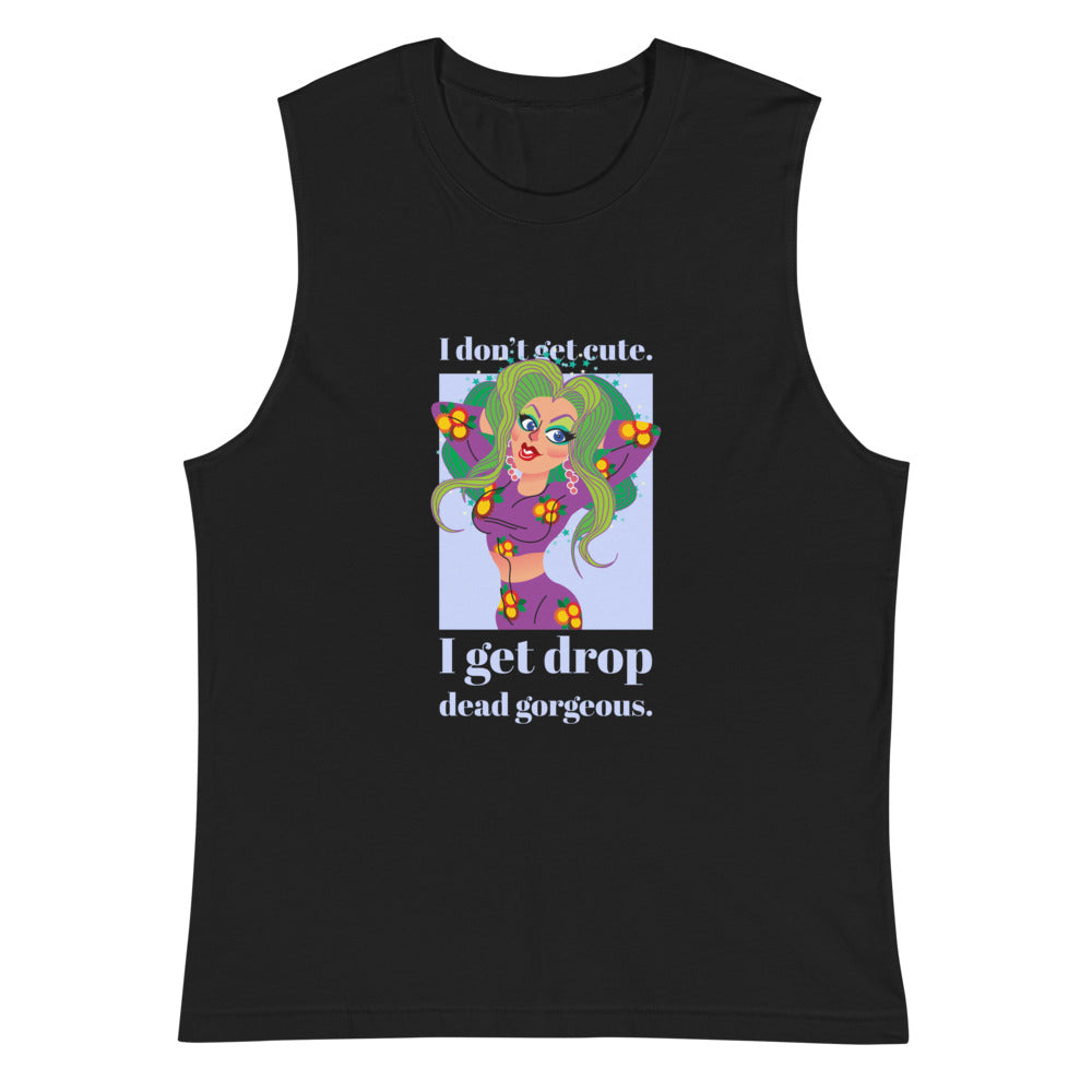 Black Drop Dead Gorgeous Muscle Top by Queer In The World Originals sold by Queer In The World: The Shop - LGBT Merch Fashion