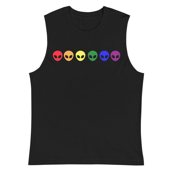 Black Gay Alien Muscle Top by Queer In The World Originals sold by Queer In The World: The Shop - LGBT Merch Fashion