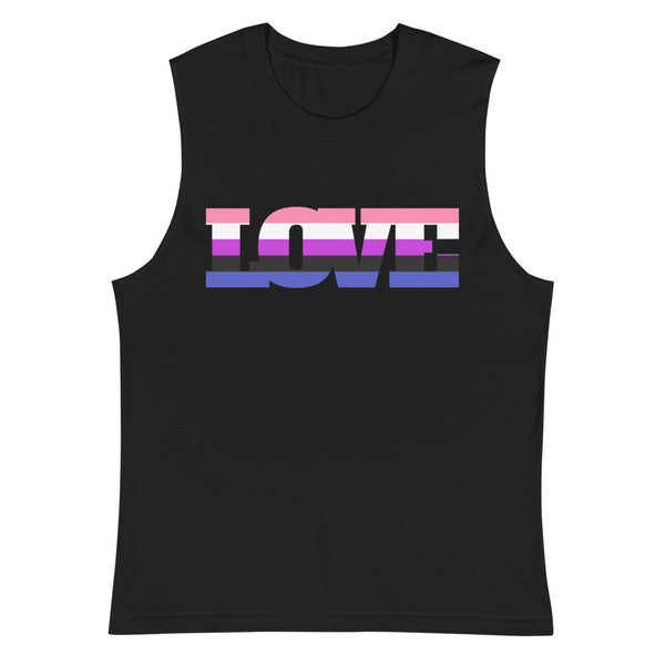 Black Genderfluid Love Muscle Top by Queer In The World Originals sold by Queer In The World: The Shop - LGBT Merch Fashion