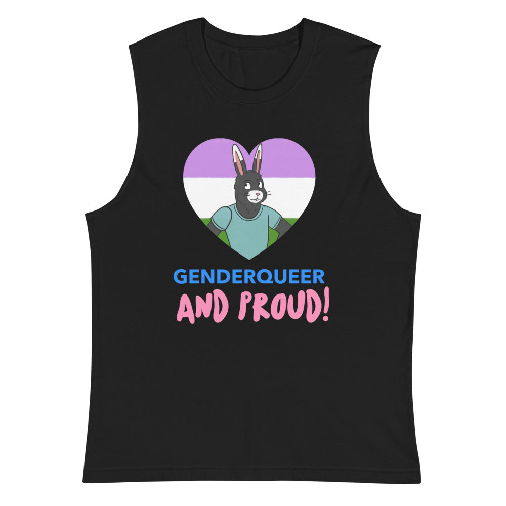 Black Genderqueer And Proud Muscle Top by Queer In The World Originals sold by Queer In The World: The Shop - LGBT Merch Fashion