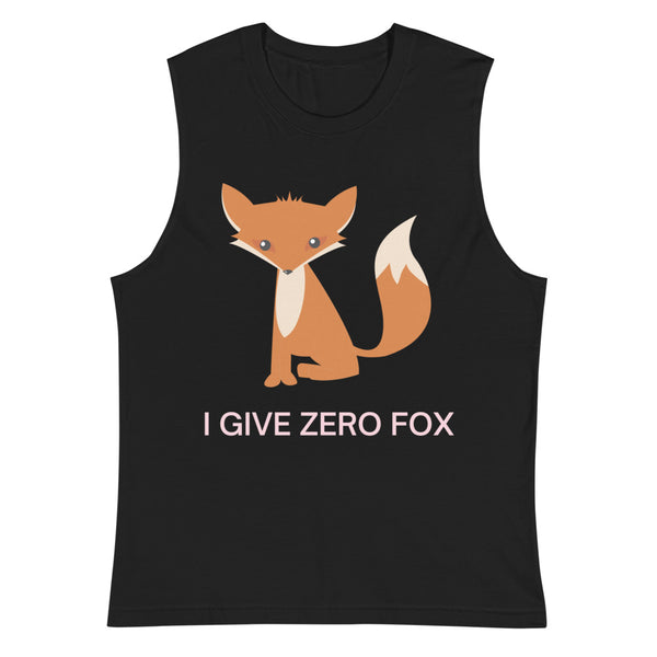 Black I Give Zero Fox Muscle Top by Queer In The World Originals sold by Queer In The World: The Shop - LGBT Merch Fashion