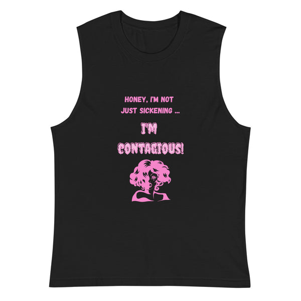 Black I'm Contagious Muscle Top by Queer In The World Originals sold by Queer In The World: The Shop - LGBT Merch Fashion