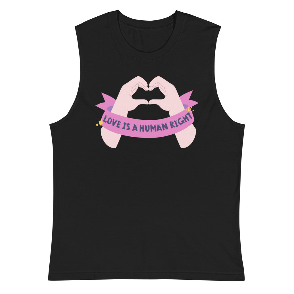 Black Love Is A Human Right Muscle Top by Queer In The World Originals sold by Queer In The World: The Shop - LGBT Merch Fashion