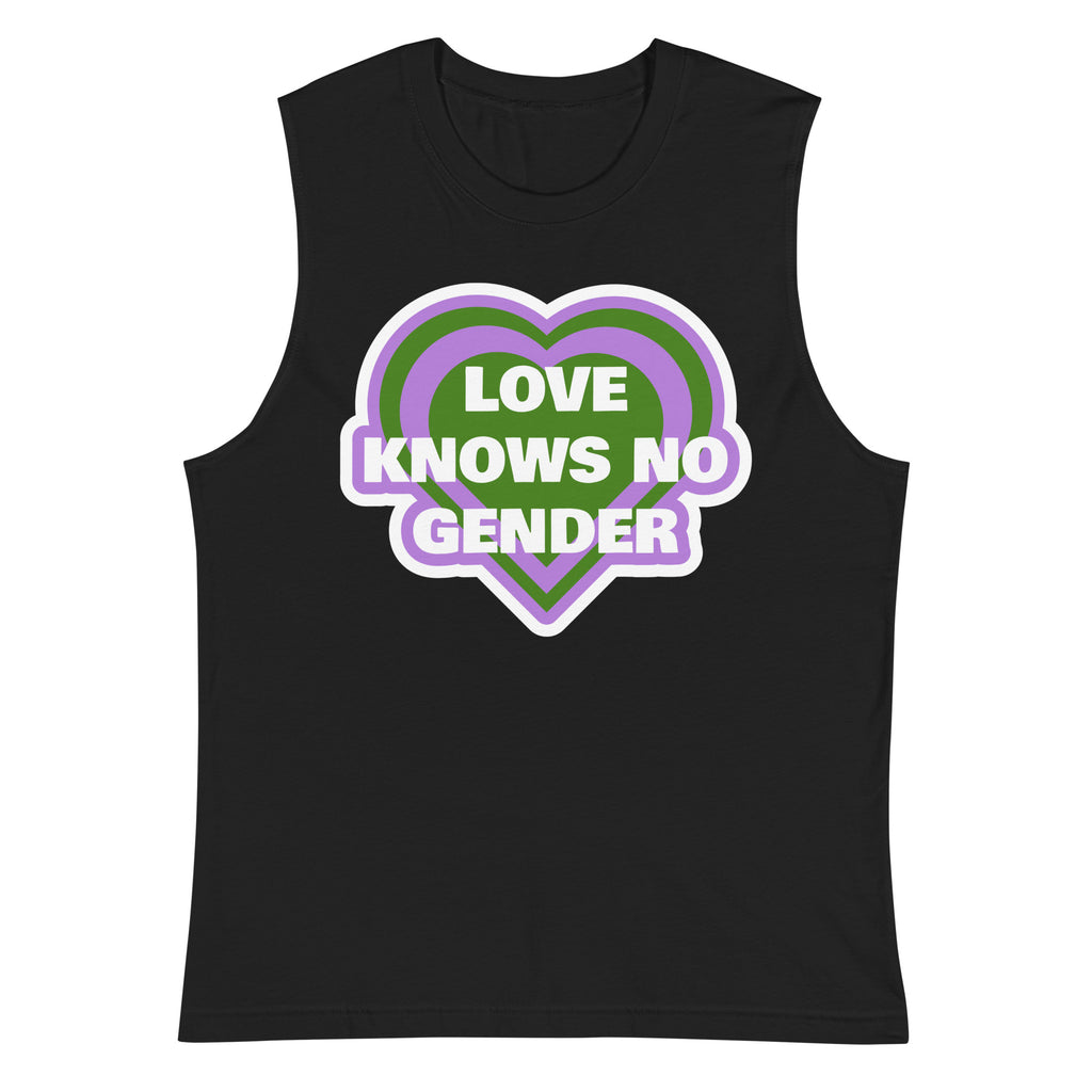 Black Love Knows No Gender Genderqueer Muscle Top by Queer In The World Originals sold by Queer In The World: The Shop - LGBT Merch Fashion