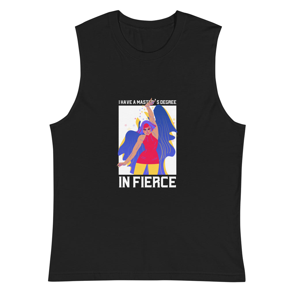 Black Master's Degree In Fierce Muscle Top by Queer In The World Originals sold by Queer In The World: The Shop - LGBT Merch Fashion