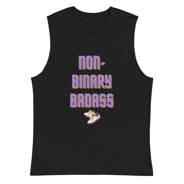 Black Non-Binary Badass Muscle Top by Queer In The World Originals sold by Queer In The World: The Shop - LGBT Merch Fashion