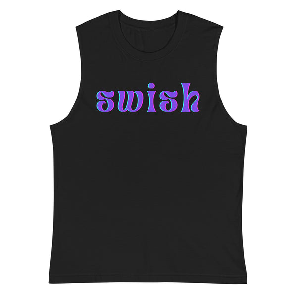 Black Swish Muscle Top by Queer In The World Originals sold by Queer In The World: The Shop - LGBT Merch Fashion