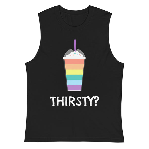 Black Thirsty? Muscle Top by Queer In The World Originals sold by Queer In The World: The Shop - LGBT Merch Fashion
