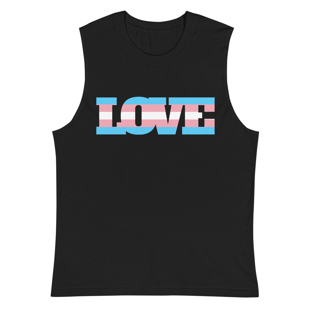 Black Transgender Love Muscle Top by Queer In The World Originals sold by Queer In The World: The Shop - LGBT Merch Fashion