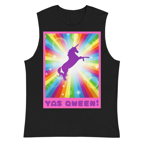 Black Yas Qween! Muscle Top by Queer In The World Originals sold by Queer In The World: The Shop - LGBT Merch Fashion