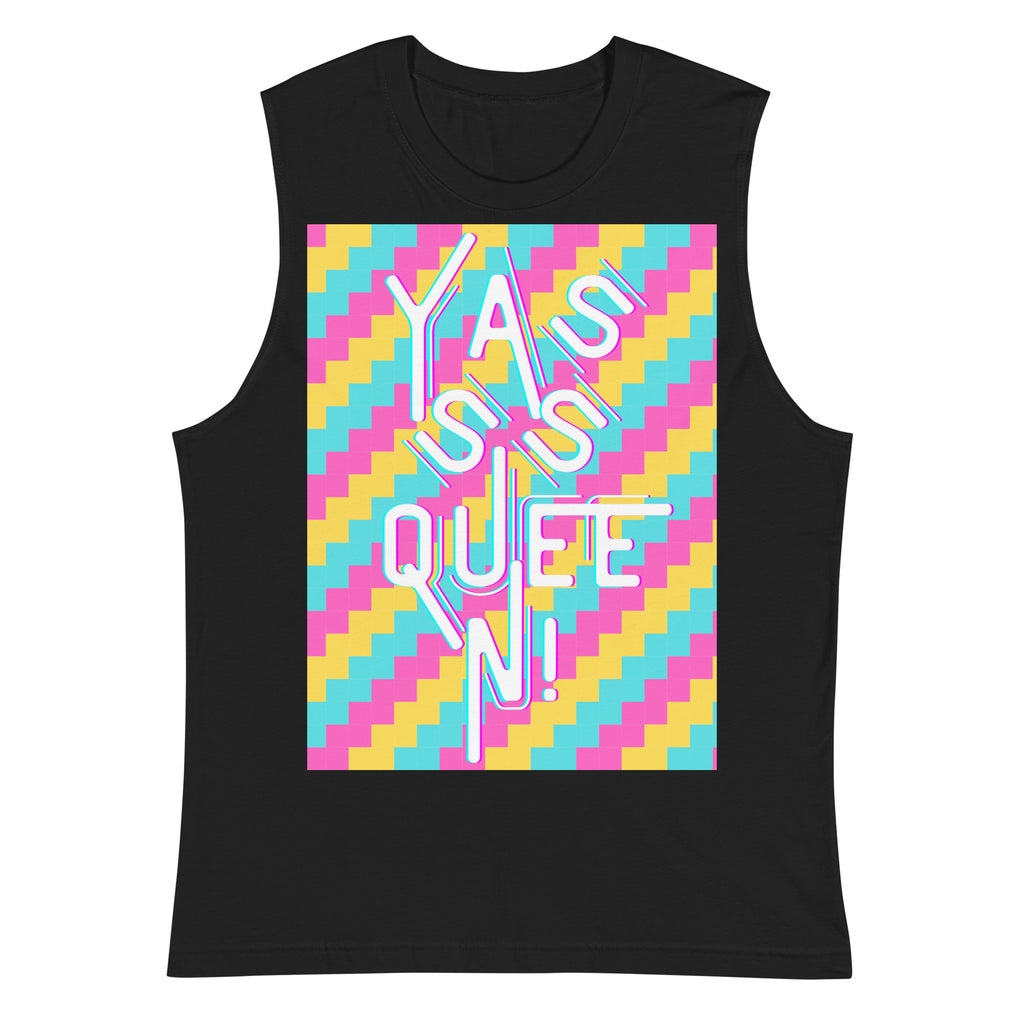 Black Yasss Queen Muscle Top by Queer In The World Originals sold by Queer In The World: The Shop - LGBT Merch Fashion