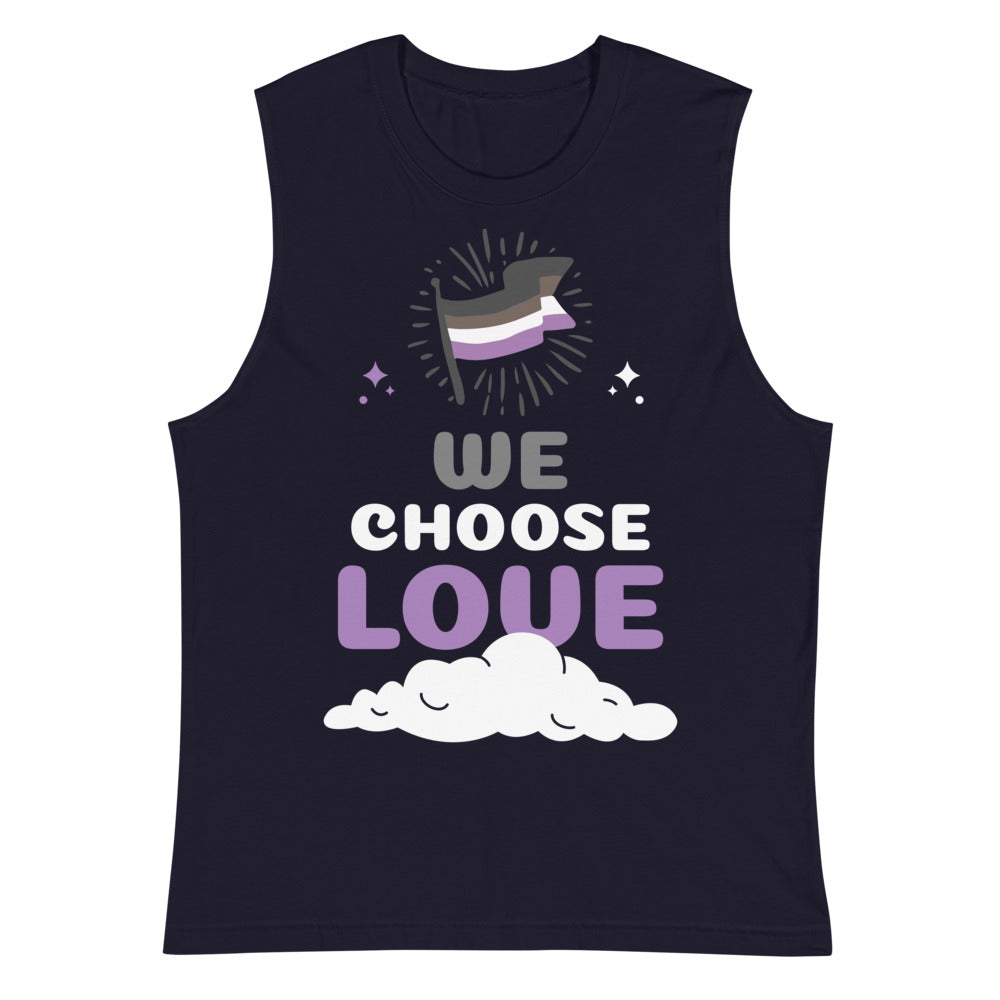 Navy We Choose Love Muscle Top by Queer In The World Originals sold by Queer In The World: The Shop - LGBT Merch Fashion