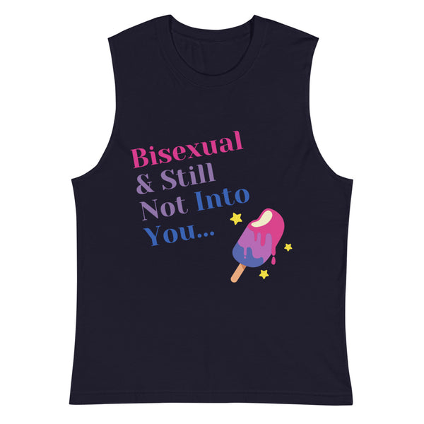 Navy Bisexual & Still Not Into You Muscle Top by Queer In The World Originals sold by Queer In The World: The Shop - LGBT Merch Fashion