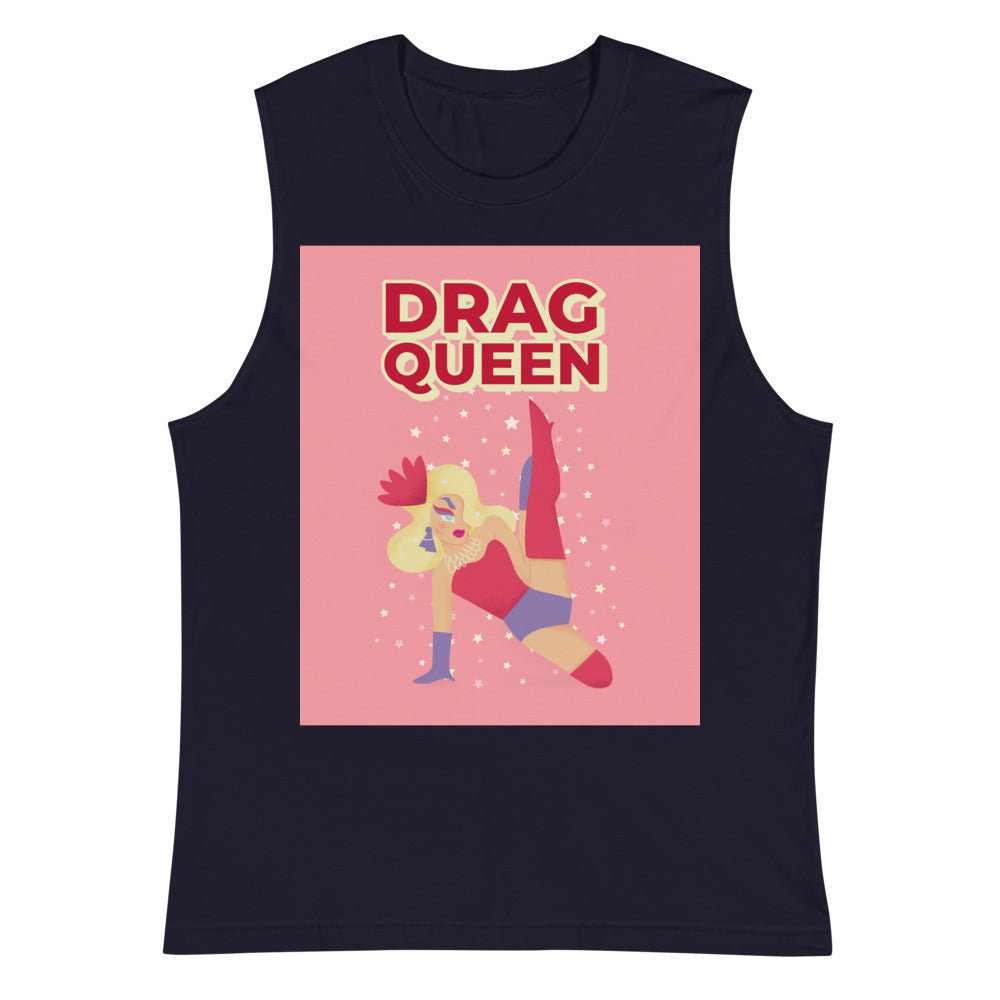 Navy Drag Queen Muscle Shirt by Queer In The World Originals sold by Queer In The World: The Shop - LGBT Merch Fashion