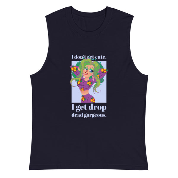 Navy Drop Dead Gorgeous Muscle Top by Queer In The World Originals sold by Queer In The World: The Shop - LGBT Merch Fashion