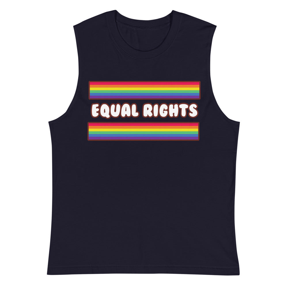 Navy Equal Rights Muscle Top by Queer In The World Originals sold by Queer In The World: The Shop - LGBT Merch Fashion