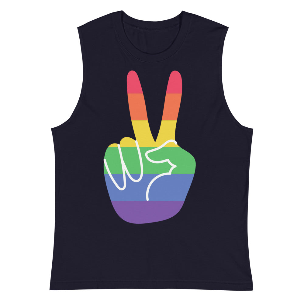 Navy Gay Muscle Top by Queer In The World Originals sold by Queer In The World: The Shop - LGBT Merch Fashion