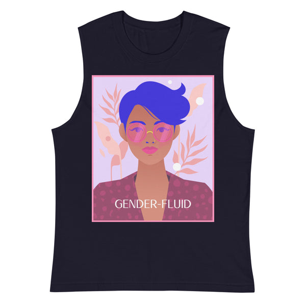 Navy Gender-Fluid Muscle Top by Queer In The World Originals sold by Queer In The World: The Shop - LGBT Merch Fashion