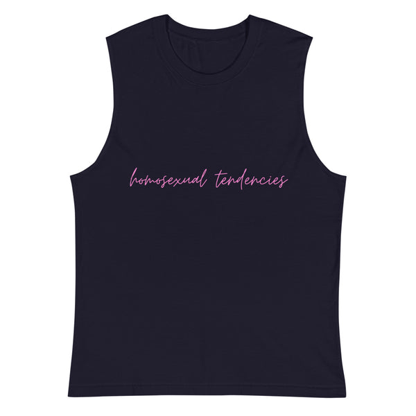 Navy Homosexual Tendencies Muscle Top by Queer In The World Originals sold by Queer In The World: The Shop - LGBT Merch Fashion