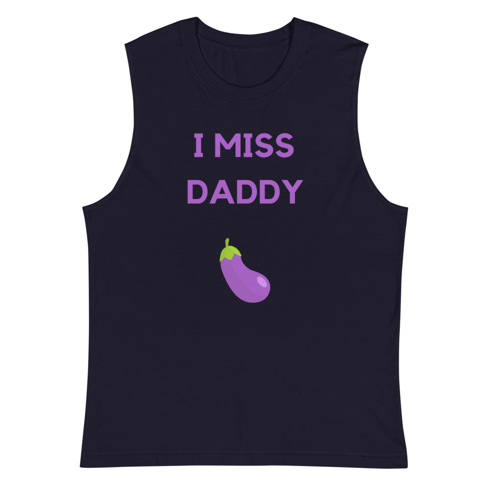 Navy I Miss Daddy Muscle Shirt by Queer In The World Originals sold by Queer In The World: The Shop - LGBT Merch Fashion