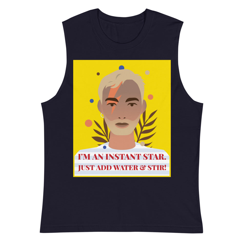 Navy I'm An Instant Star Muscle Shirt by Queer In The World Originals sold by Queer In The World: The Shop - LGBT Merch Fashion