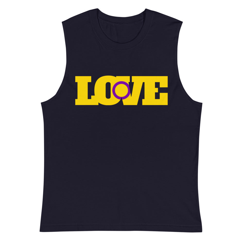 Navy Intersex Love Muscle Shirt by Queer In The World Originals sold by Queer In The World: The Shop - LGBT Merch Fashion