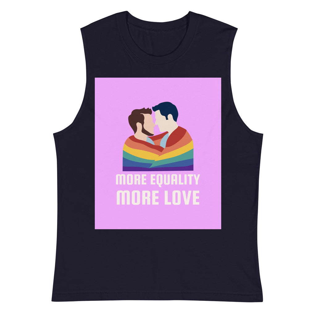 Navy LGBT Couple  Muscle Top by Queer In The World Originals sold by Queer In The World: The Shop - LGBT Merch Fashion