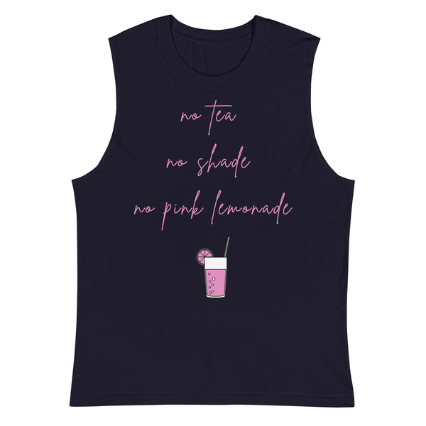 Navy No Tea No Shade No Pink Lemonade Muscle Top by Queer In The World Originals sold by Queer In The World: The Shop - LGBT Merch Fashion