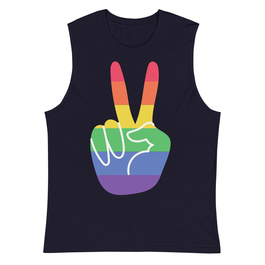 Navy Pride Muscle Shirt by Printful sold by Queer In The World: The Shop - LGBT Merch Fashion