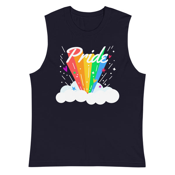 Navy Pride Rainbow Muscle Top by Queer In The World Originals sold by Queer In The World: The Shop - LGBT Merch Fashion