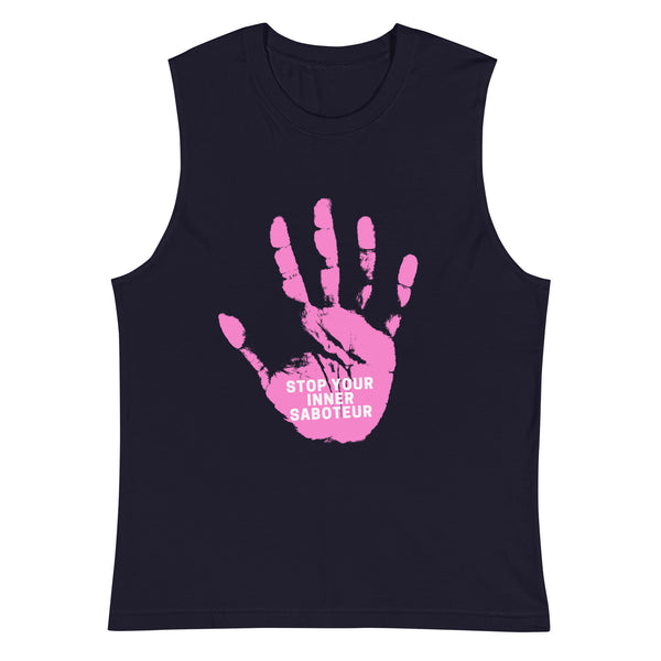 Navy Stop Your Inner Saboteur Muscle Top by Queer In The World Originals sold by Queer In The World: The Shop - LGBT Merch Fashion