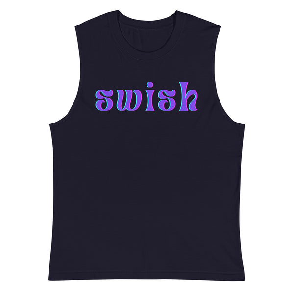 Navy Swish Muscle Top by Queer In The World Originals sold by Queer In The World: The Shop - LGBT Merch Fashion