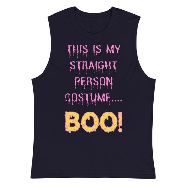 Navy This Is My Straight Person ...BOO! Muscle Top by Queer In The World Originals sold by Queer In The World: The Shop - LGBT Merch Fashion