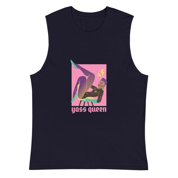 Navy Yass Queen Muscle Top by Queer In The World Originals sold by Queer In The World: The Shop - LGBT Merch Fashion