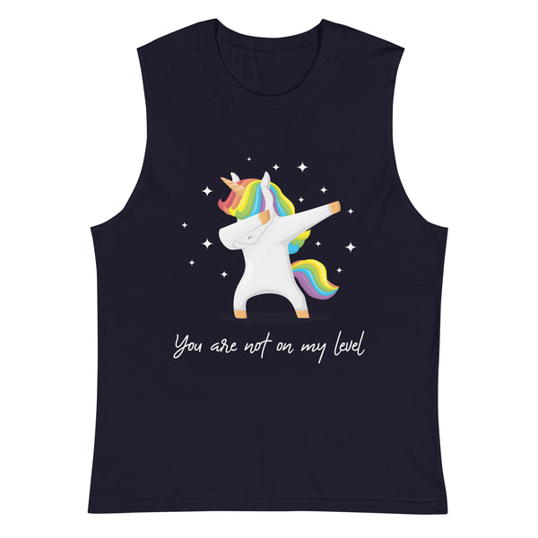 Navy You Are Not On My Level Muscle Shirt by Queer In The World Originals sold by Queer In The World: The Shop - LGBT Merch Fashion