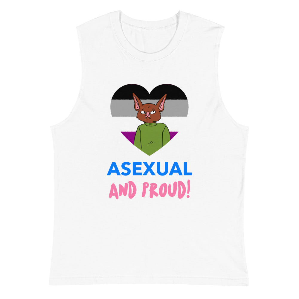 White Asexual And Proud Muscle Shirt by Printful sold by Queer In The World: The Shop - LGBT Merch Fashion