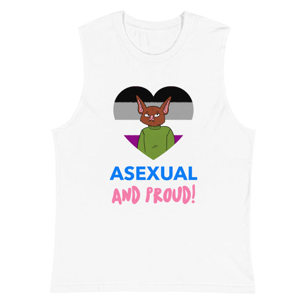White Asexual And Proud Muscle Top by Queer In The World Originals sold by Queer In The World: The Shop - LGBT Merch Fashion